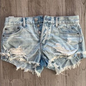 Denim Distressed Short Shorts